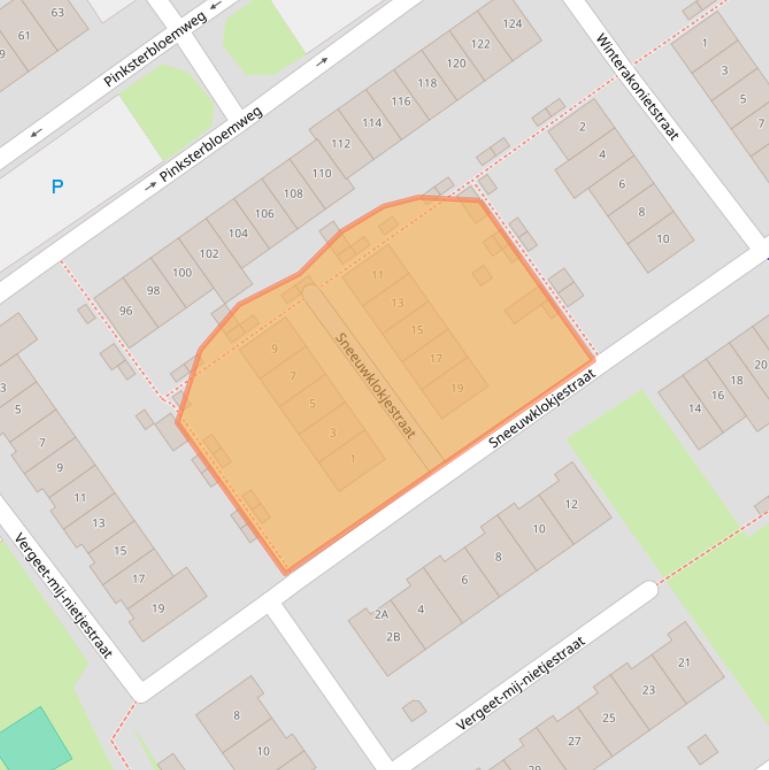 Kaart van postcodegebied 1338SG.