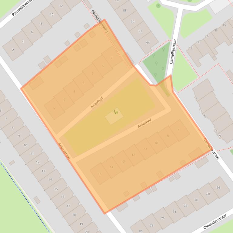 Kaart van postcodegebied 1338TP.