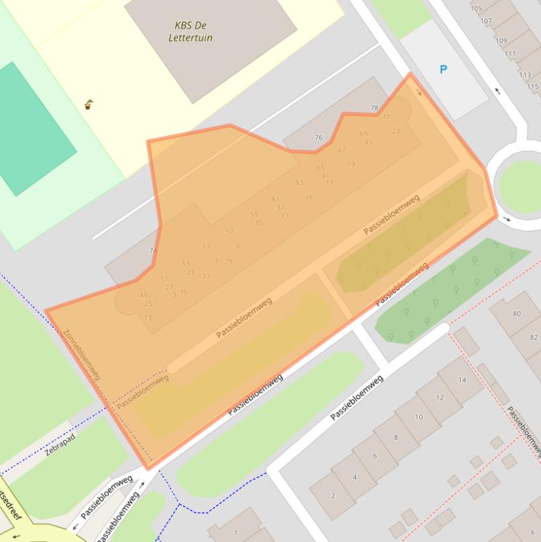 Kaart van postcodegebied 1338TT.