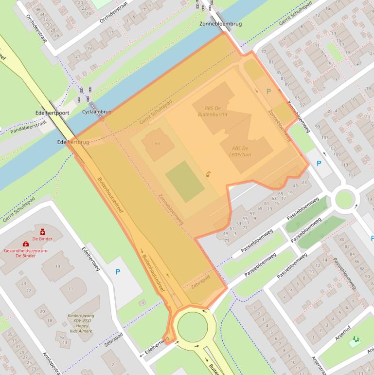 Kaart van postcodegebied 1338TV.