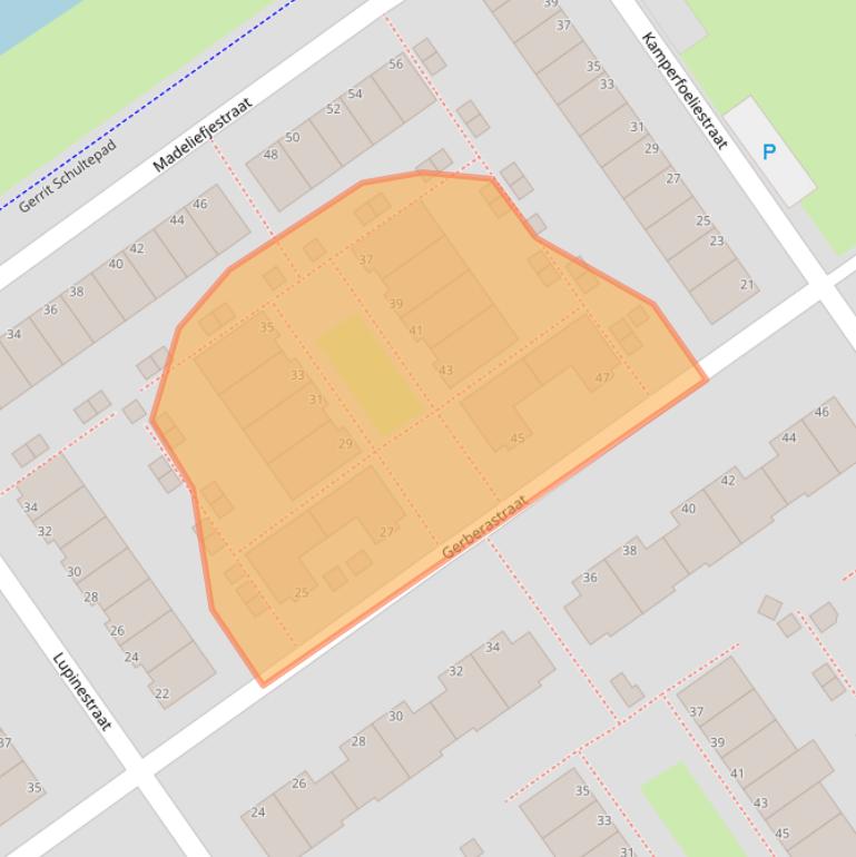 Kaart van postcodegebied 1338VB.