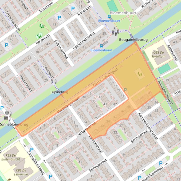 Kaart van postcodegebied 1338VD.