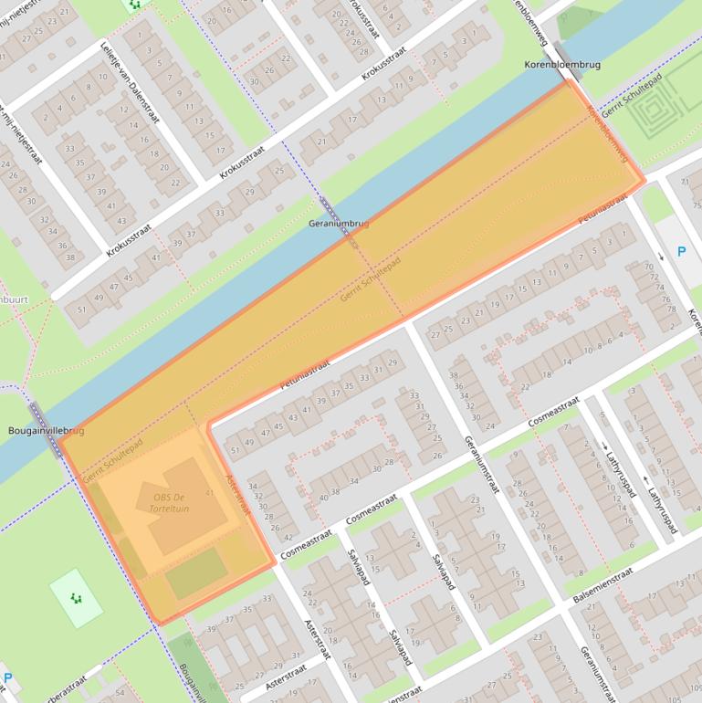 Kaart van postcodegebied 1338WS.