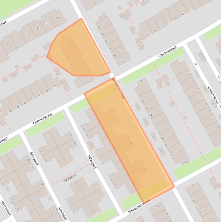 Kaart van postcodegebied 1338XG.