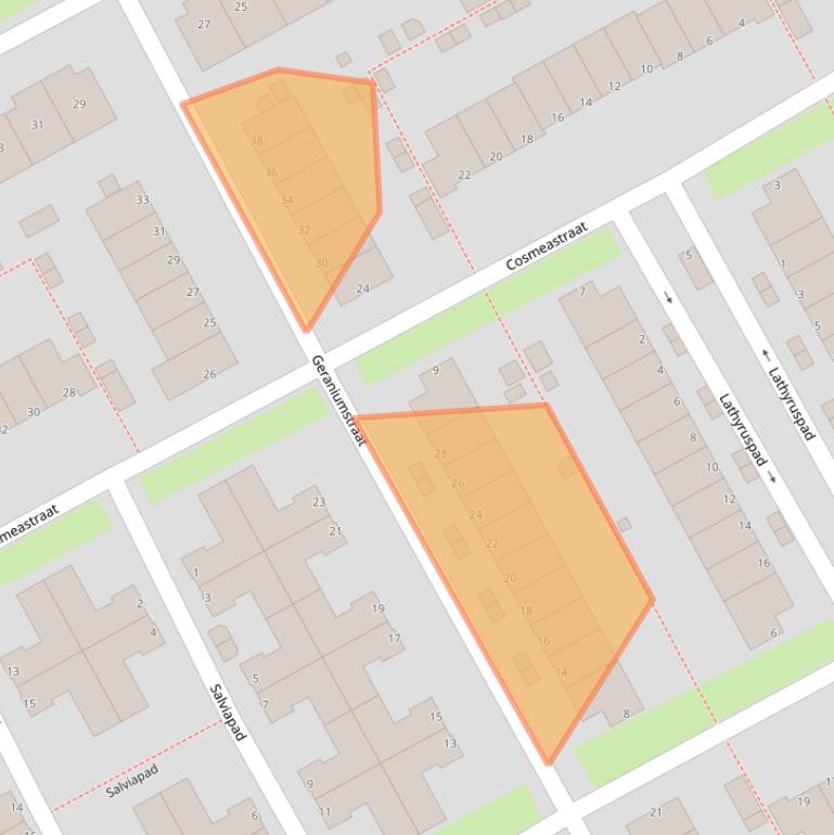 Kaart van postcodegebied 1338XJ.