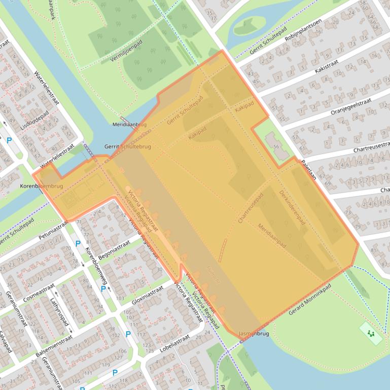 Kaart van postcodegebied 1338XZ.