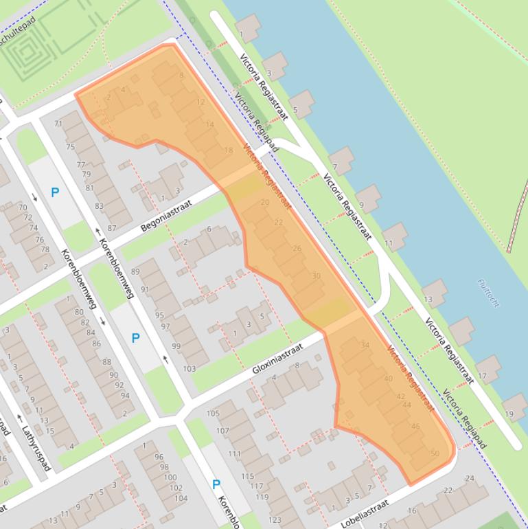 Kaart van postcodegebied 1338ZA.