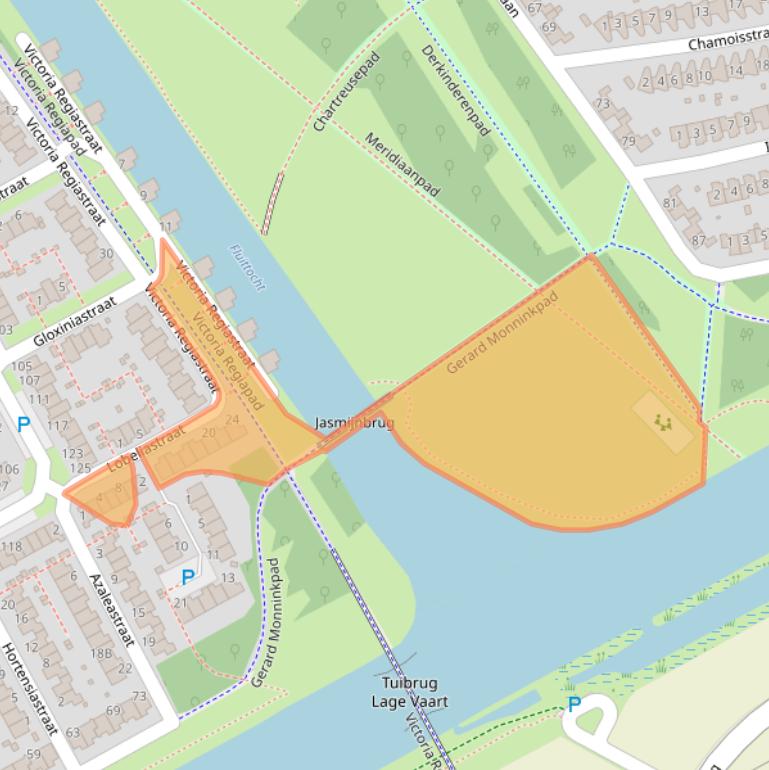 Kaart van postcodegebied 1338ZH.