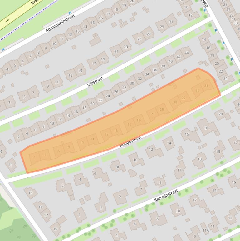 Kaart van postcodegebied 1339AJ.