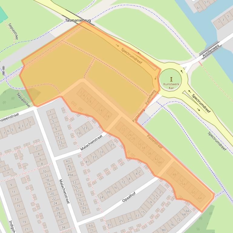 Kaart van postcodegebied 1339JA.