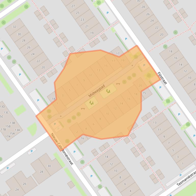 Kaart van postcodegebied 1339NV.