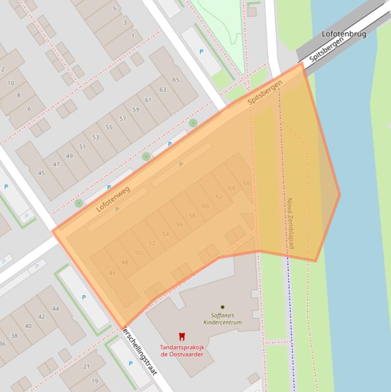 Kaart van postcodegebied 1339SZ.