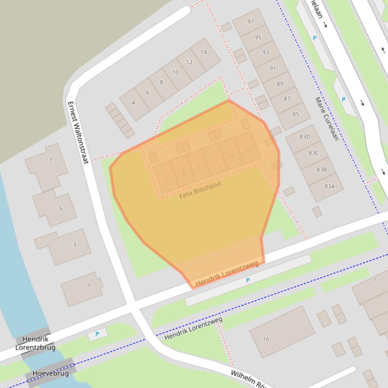 Kaart van postcodegebied 1341BE.