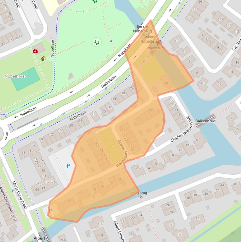Kaart van postcodegebied 1341BN.
