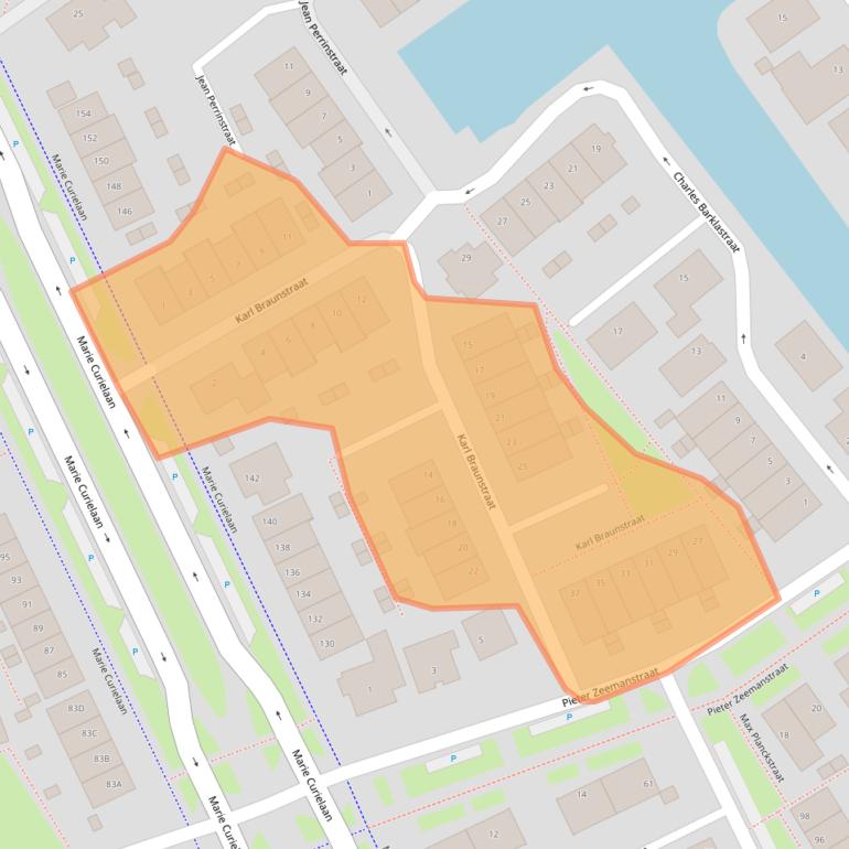 Kaart van postcodegebied 1341DD.