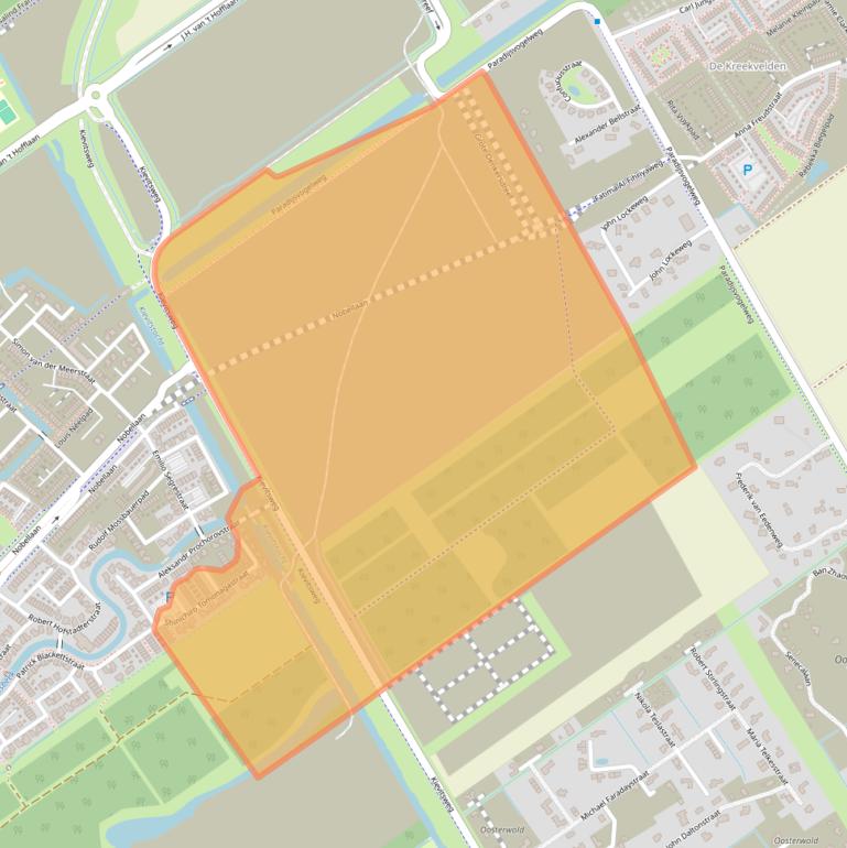 Kaart van postcodegebied 1341EM.