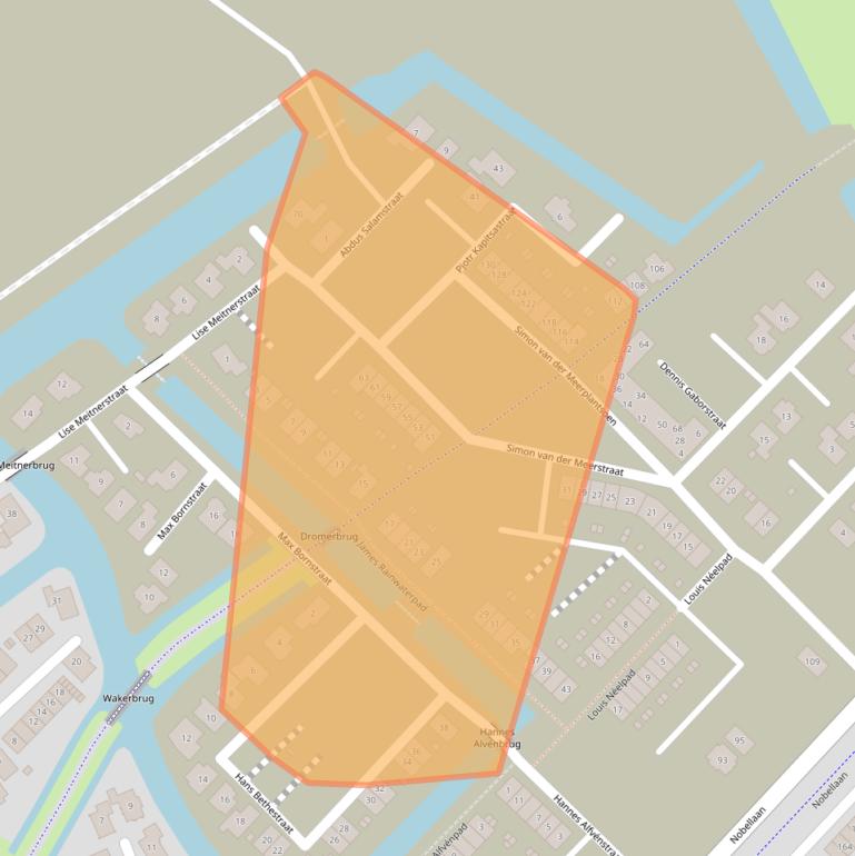 Kaart van postcodegebied 1341JJ.