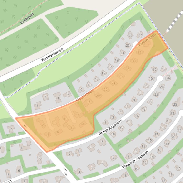 Kaart van postcodegebied 1343AH.