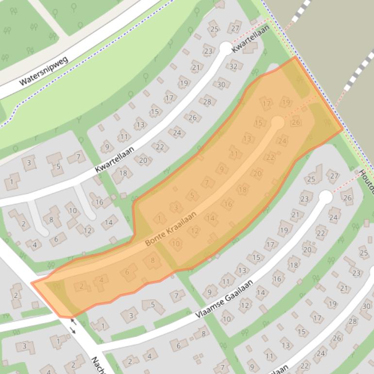 Kaart van postcodegebied 1343AJ.