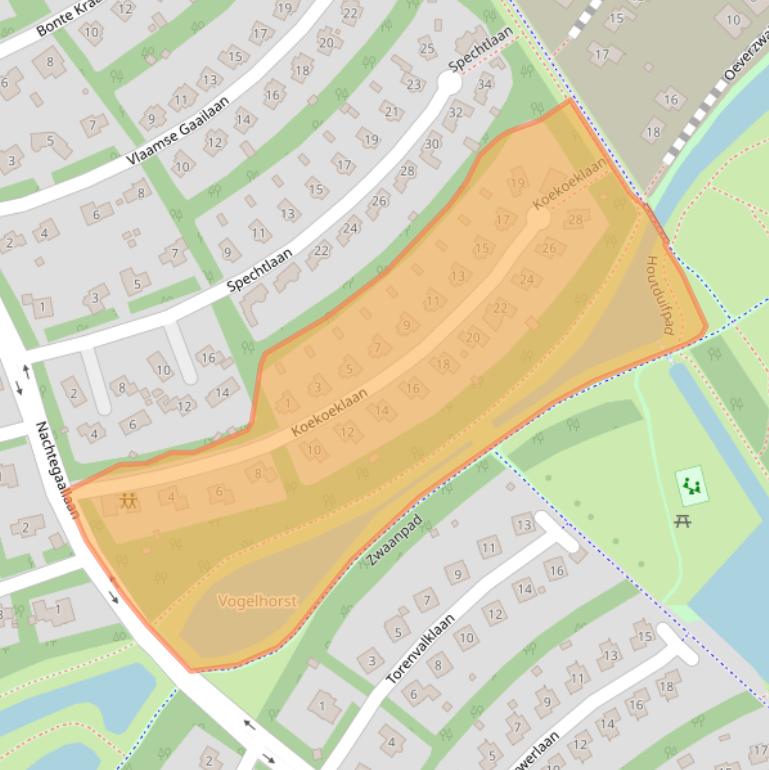 Kaart van postcodegebied 1343AM.
