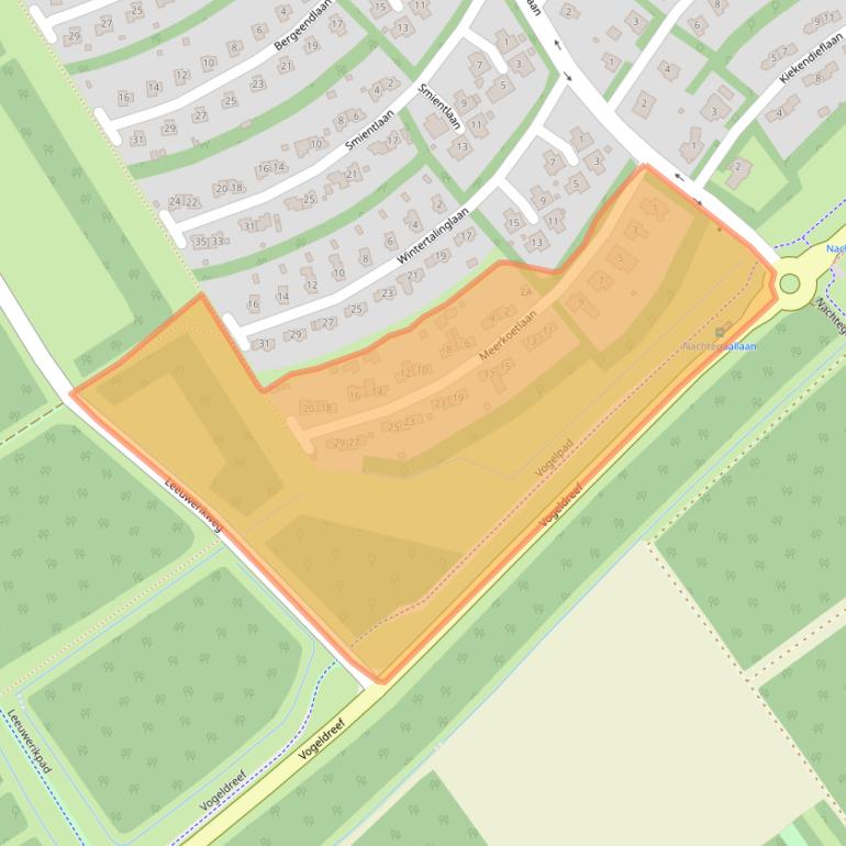 Kaart van postcodegebied 1343AW.