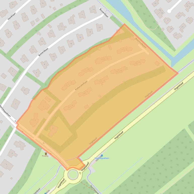 Kaart van postcodegebied 1343BG.