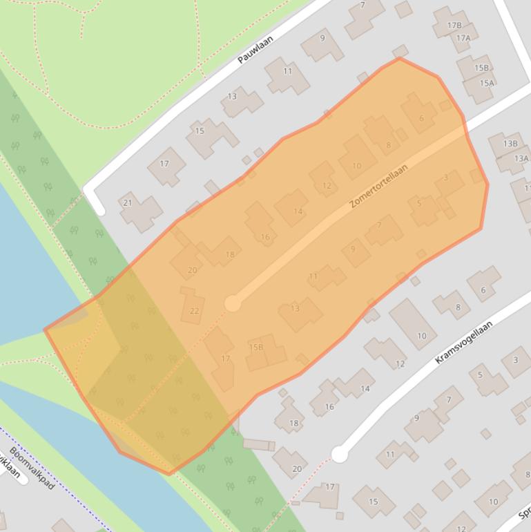 Kaart van postcodegebied 1343CB.