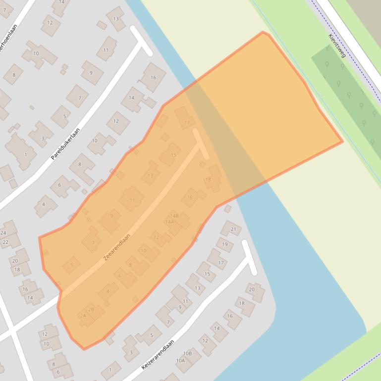 Kaart van postcodegebied 1343CG.