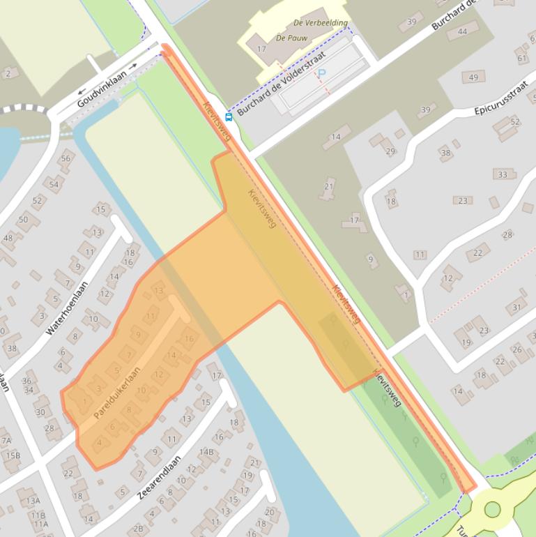 Kaart van postcodegebied 1343CH.