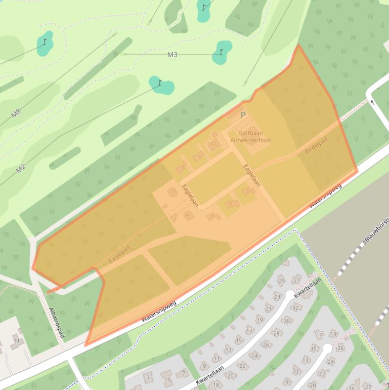 Kaart van postcodegebied 1343DB.