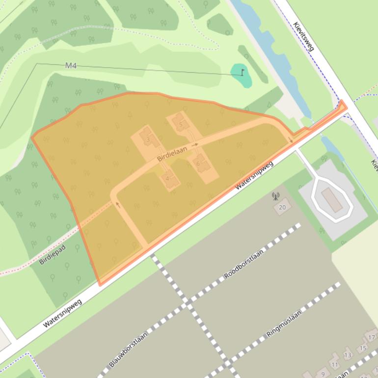 Kaart van postcodegebied 1343DC.