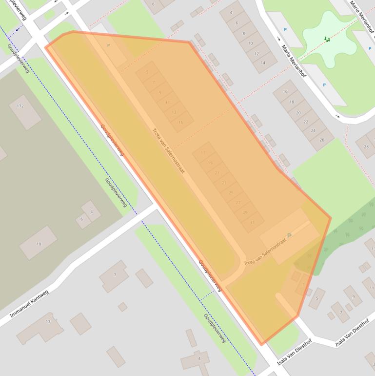 Kaart van postcodegebied 1349BA.