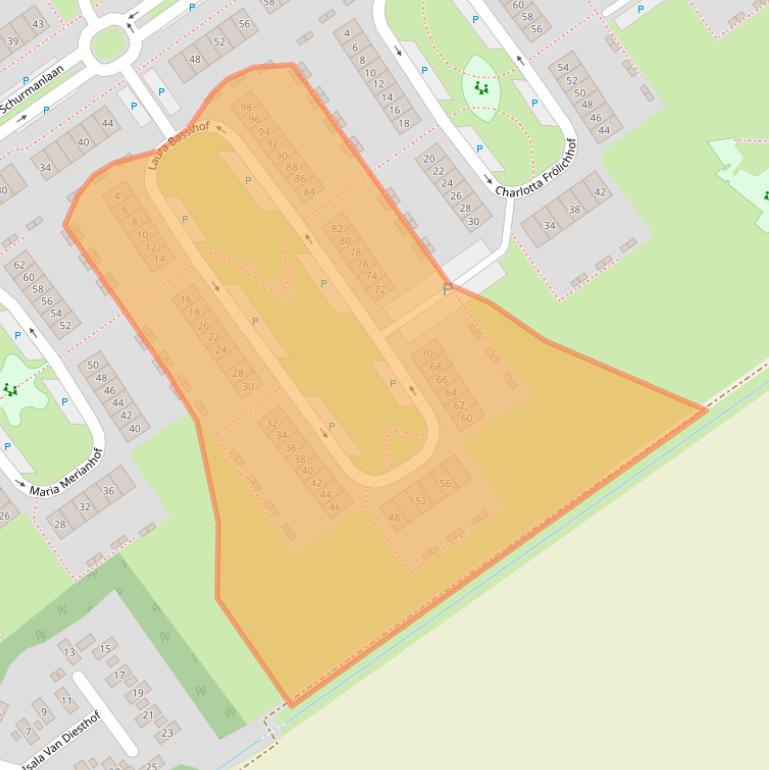 Kaart van postcodegebied 1349BD.