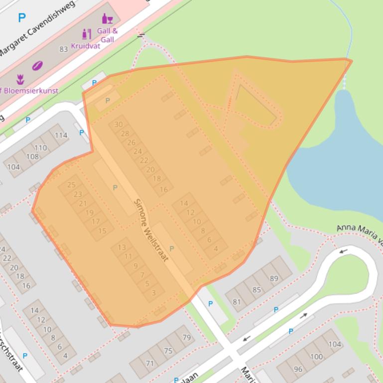 Kaart van postcodegebied 1349BM.