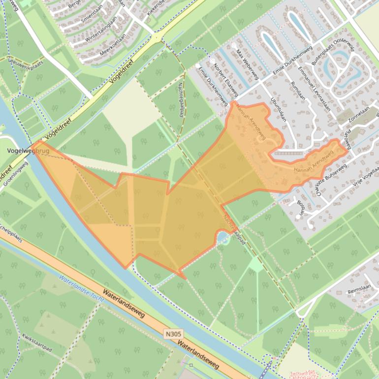 Kaart van postcodegebied 1349CM.