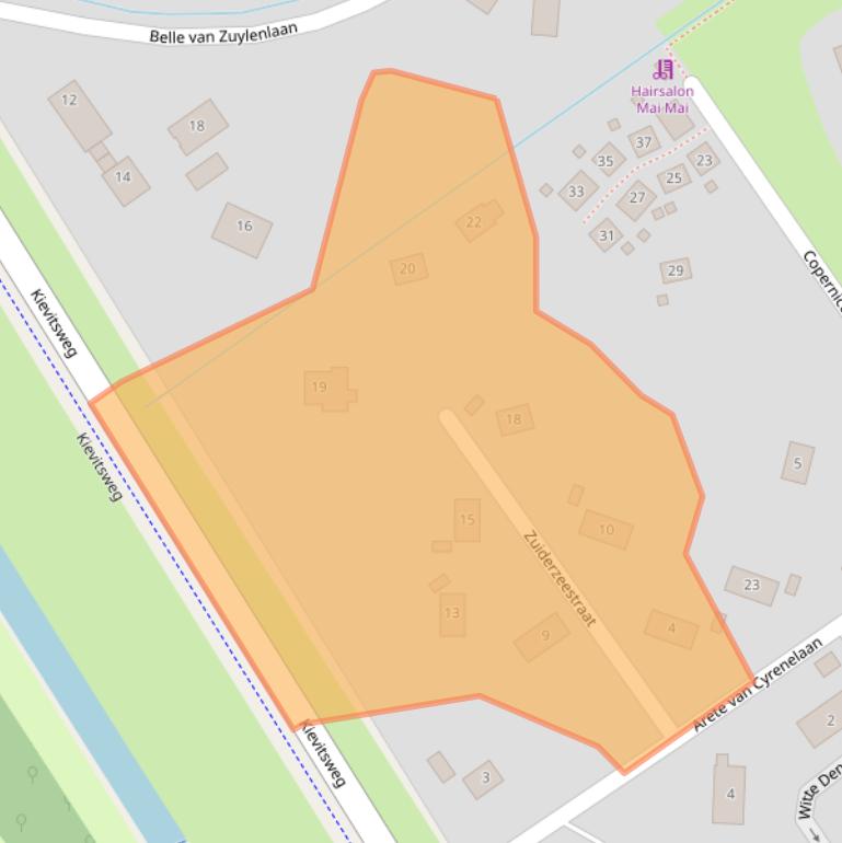 Kaart van postcodegebied 1349DS.