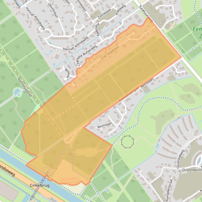 Kaart van postcodegebied 1349EA.