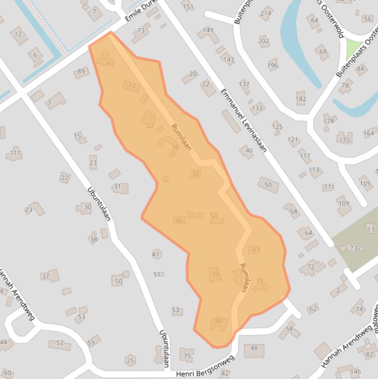 Kaart van postcodegebied 1349EB.