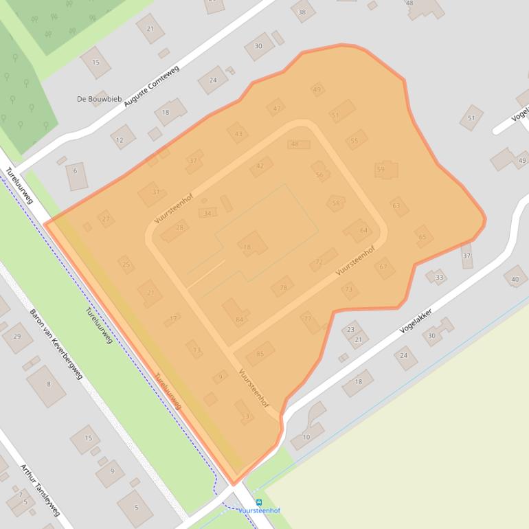 Kaart van postcodegebied 1349EJ.