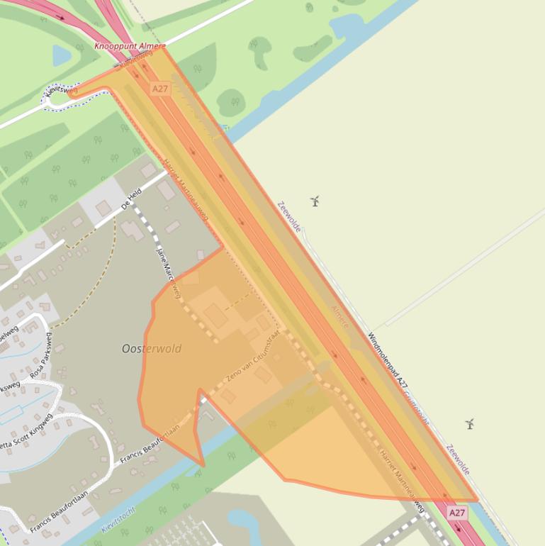 Kaart van postcodegebied 1349GK.