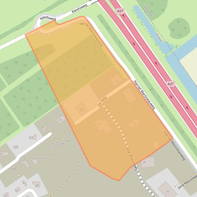 Kaart van postcodegebied 1349GP.