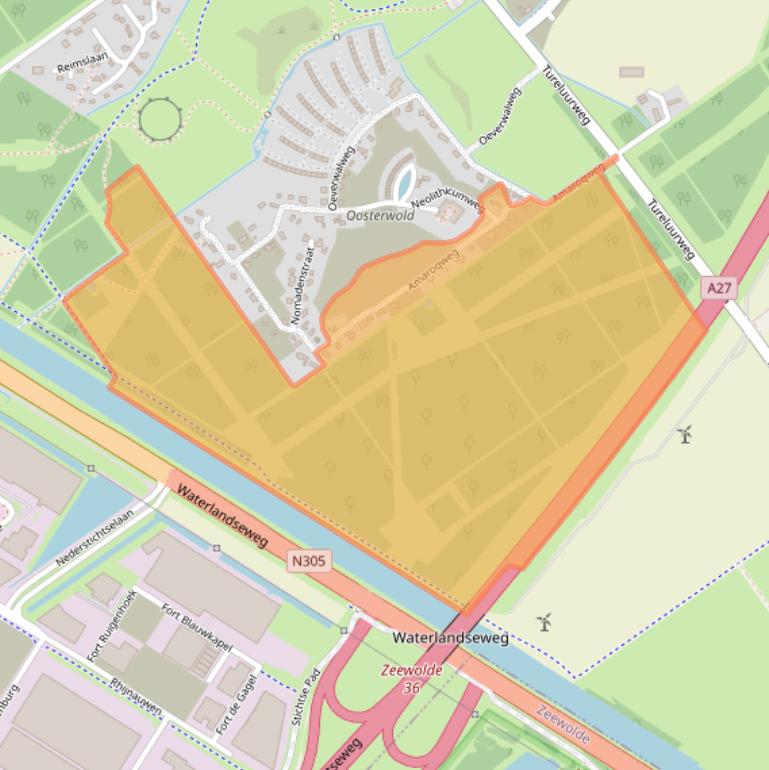 Kaart van postcodegebied 1349JD.