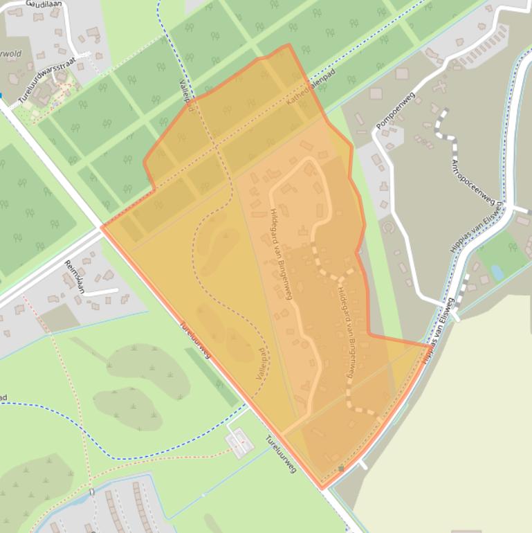 Kaart van postcodegebied 1349KC.