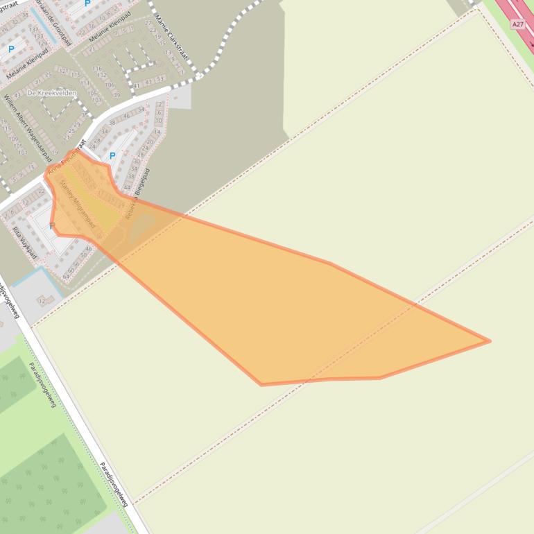 Kaart van postcodegebied 1349MJ.