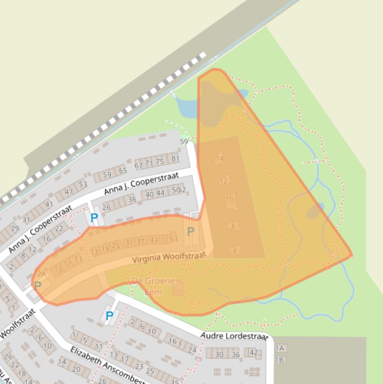 Kaart van postcodegebied 1349NB.