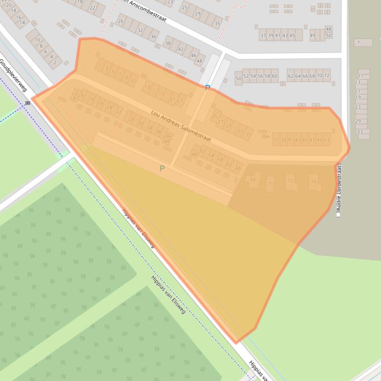 Kaart van postcodegebied 1349NG.