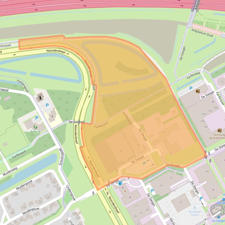Kaart van postcodegebied 1351AA.