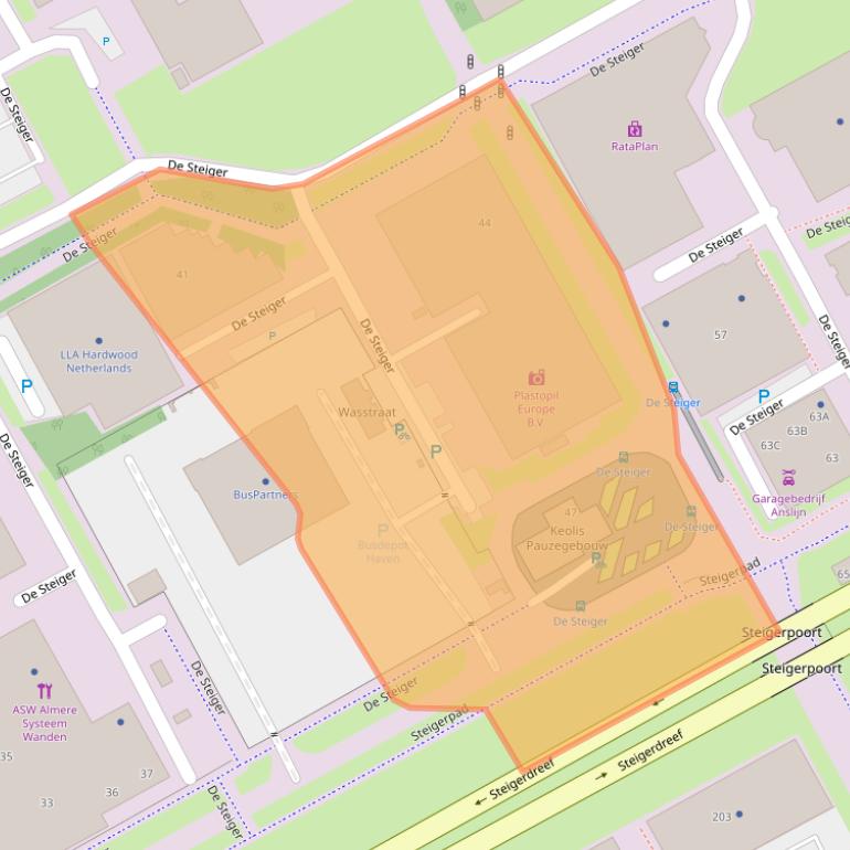 Kaart van postcodegebied 1351AC.