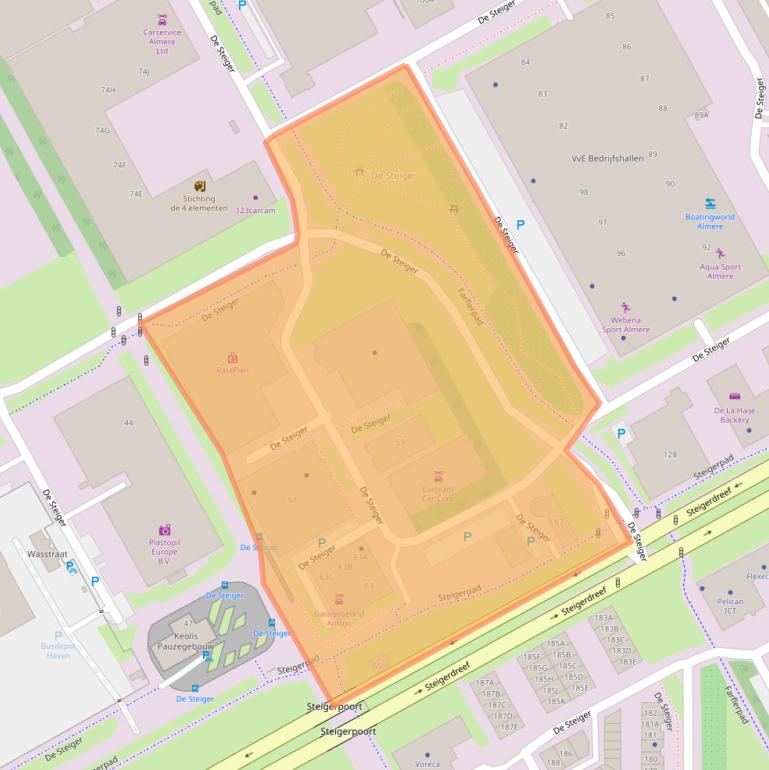 Kaart van postcodegebied 1351AD.