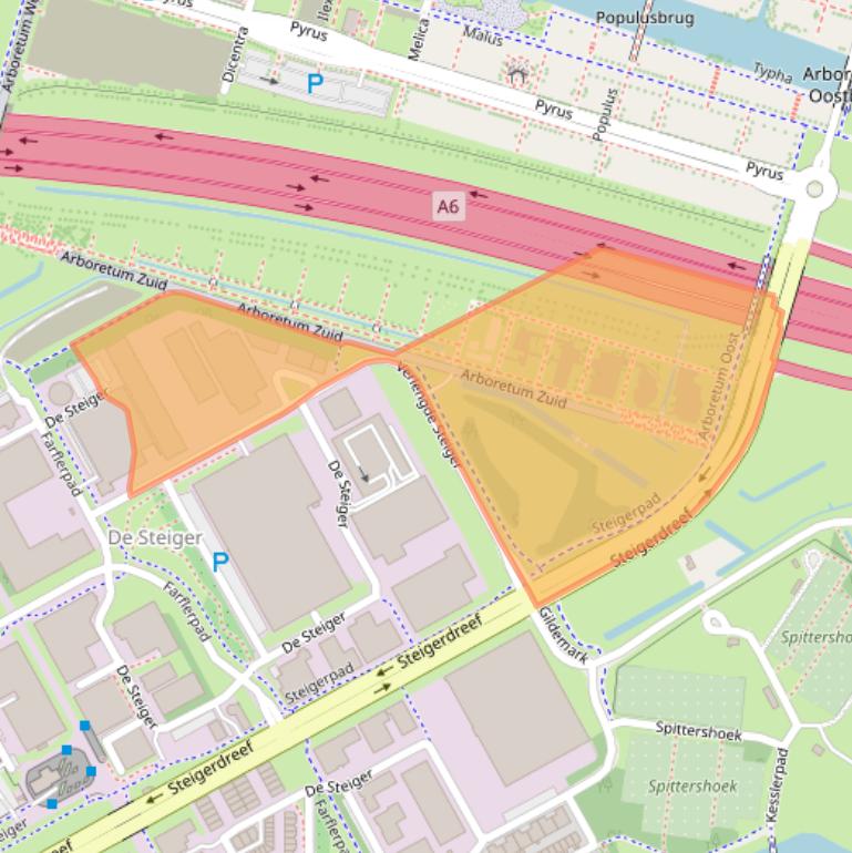 Kaart van postcodegebied 1351AJ.